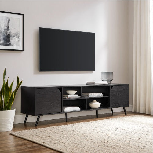 Viva Noir 2-Door Minimalist TV Stand