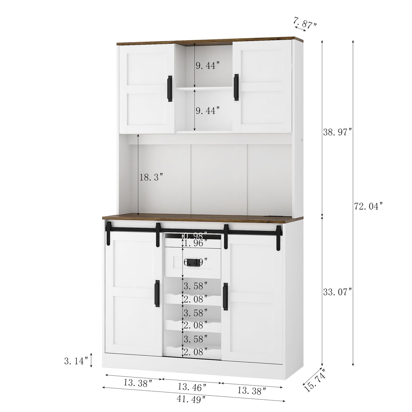 Viva Elite Hearthstone Farmhouse Bar Cabinet – Where Rustic Charm Meets Entertainment Excellence