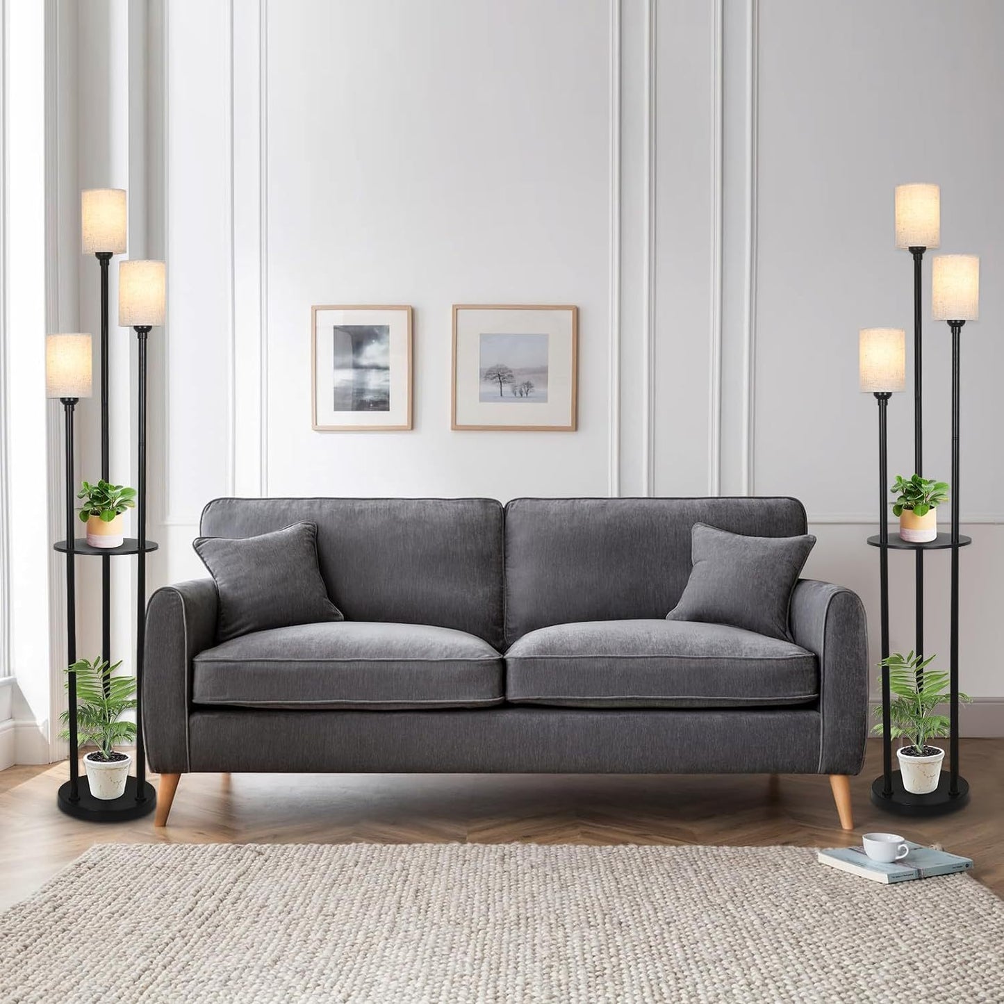Modern Floor Lamp with Shelves – Stylish & Functional Lighting for Any Space