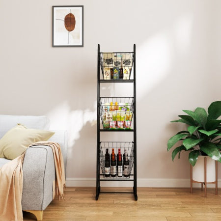 Viva Forma 3-Tier Kitchen Basket Rack – Organized Living with Elevated Charm
