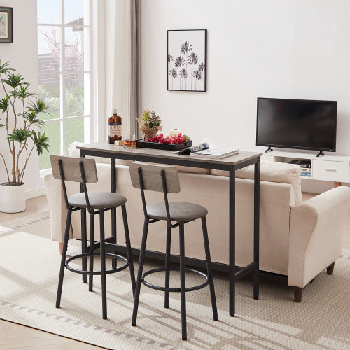 Viva Smart Living Collection: Bar Table Set with 2 PU Bar Stools