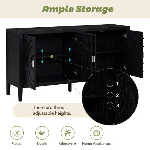Viva Recessed Round Luxe Sideboard