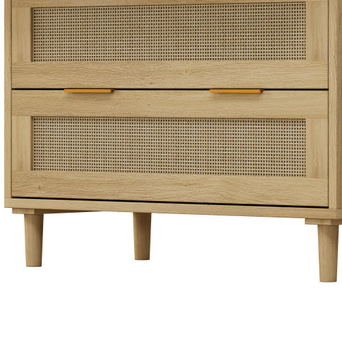 Viva Solana Rattan Storage Cabinet – Natural Texture, Modern Form