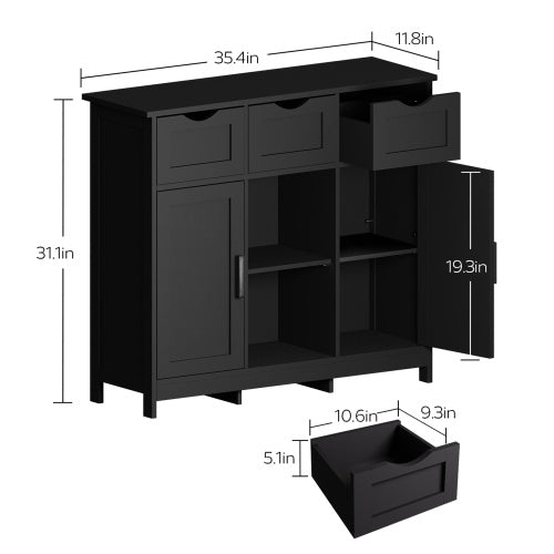 Elegant Wooden Storage Cabinet with Drawers & Shelves – The Perfect Accent for Your Home