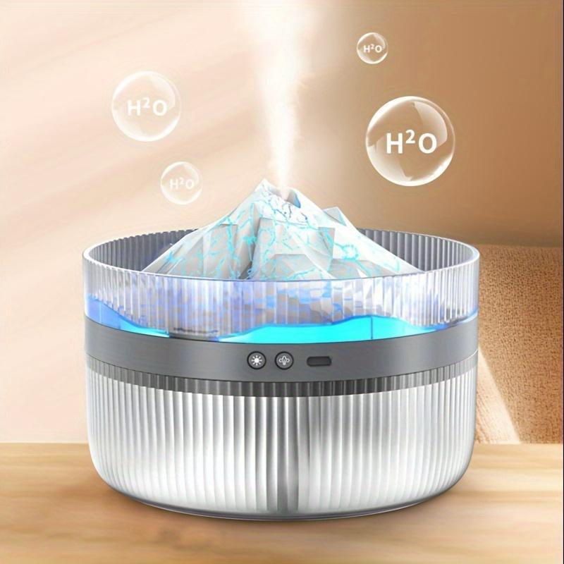 2-Color LED Volcano Flame Light Humidifier – 2L Large Capacity Aromatherapy Diffuser