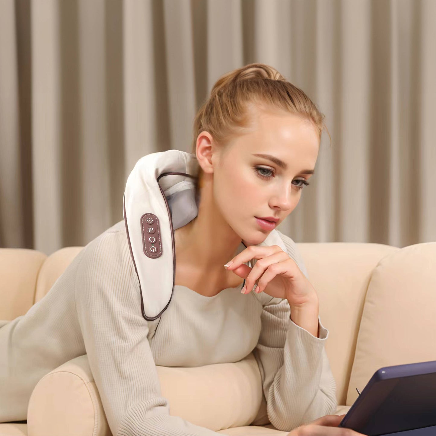 Electric Neck Massager with Heat - Ultimate Pain Relief for Neck & Shoulders