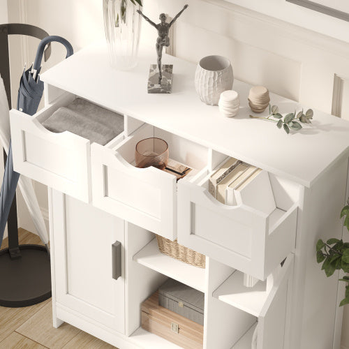 Wooden Floor Storage Cabinet with Drawers & Shelves β Stylish & Functional Home Organization