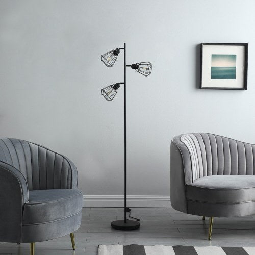 Viva Smart Adjustable Cage Shade Floor Lamp
