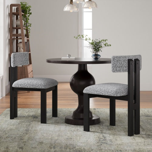 Upholstered Armless Dining Chairs With Metal Legs Set Of 2
