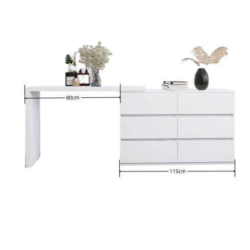 Viva Elite White Vanity Desk Collection - The Future of Sleek Functionality