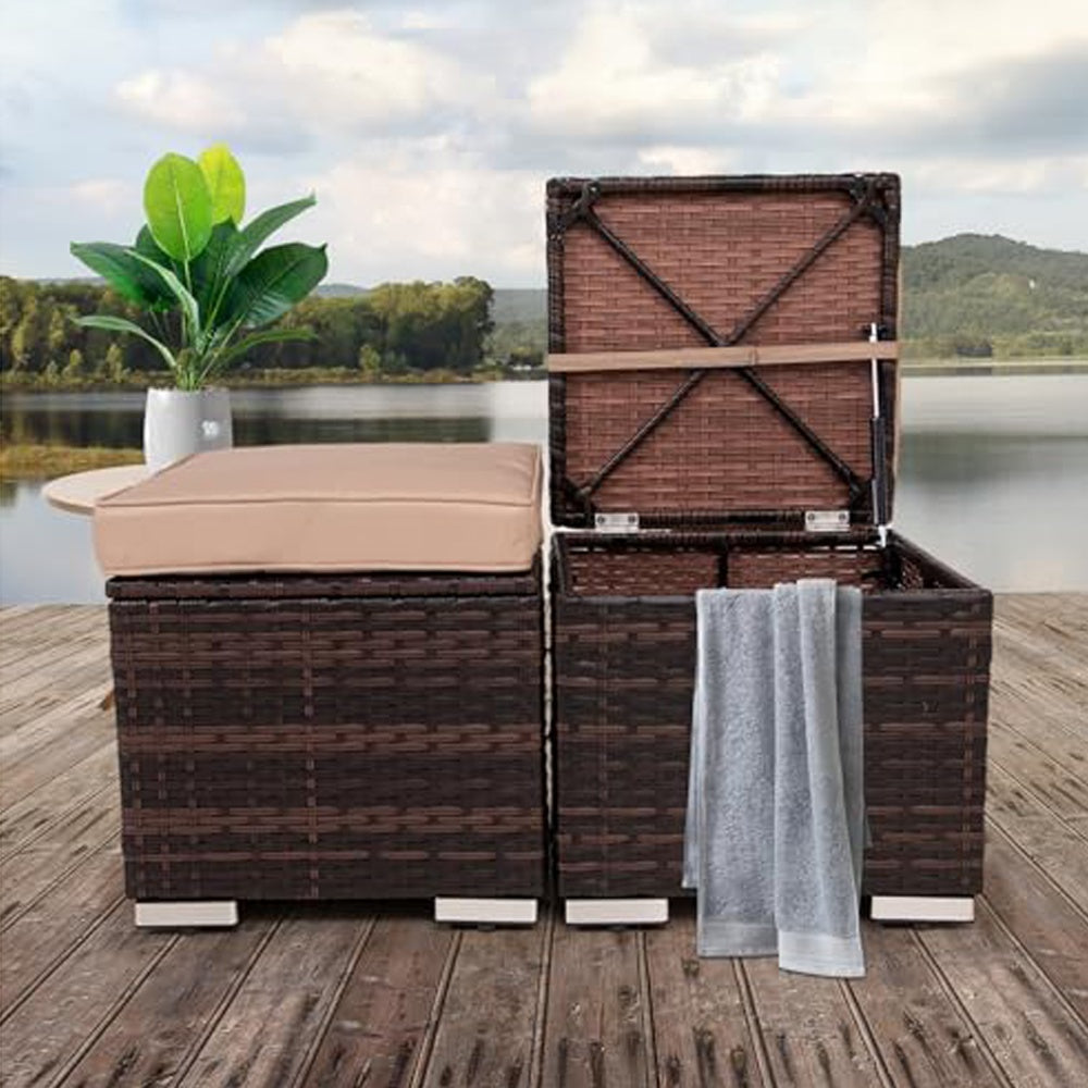Viva Outdoor Essentials – Multipurpose Wicker Ottomans Set