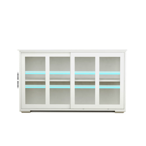 Viva Elite Aurora Glass-Door Pantry Cabinet – Where Transparency Meets Kitchen Sophistication