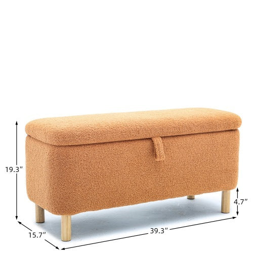 Viva Aurelia Orange Upholstered Storage Ottoman Bench