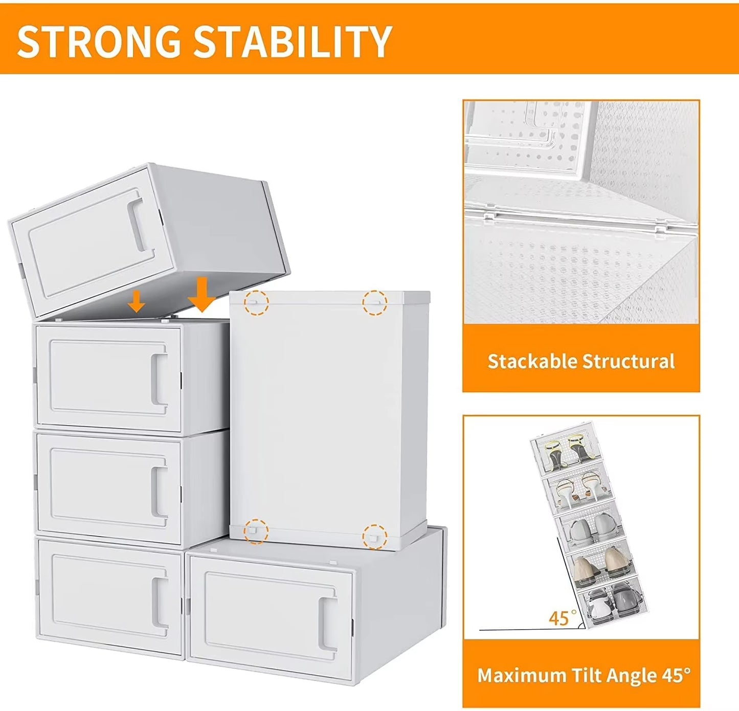Viva Clarity™ 15-Pack Foldable Shoe Storage Containers – A Luxurious Revolution in Home Organization