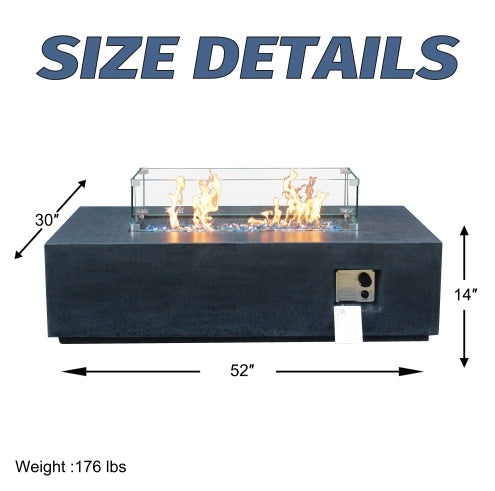 Viva Smart 52" Outdoor Concrete Propane Fire Pit Table
