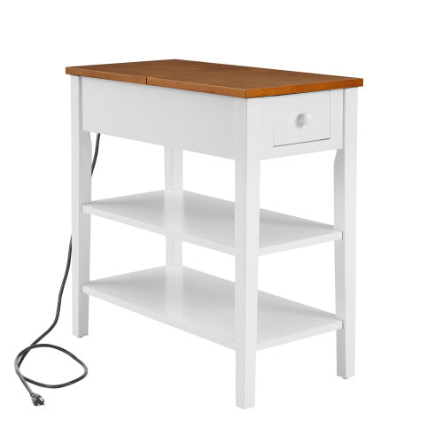 Modern 2-Tone Coffee Table with USB Charging Port – Smart Living Redefined