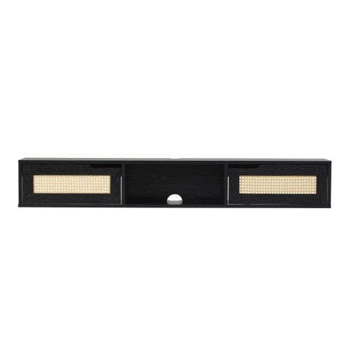 Viva Solace Modern Rattan-Door Floating TV Stand