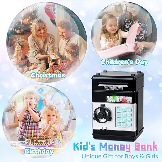 Saving Challenge Automatic Coin Storage Box – Modern Battery-Powered Piggy Bank for Kids