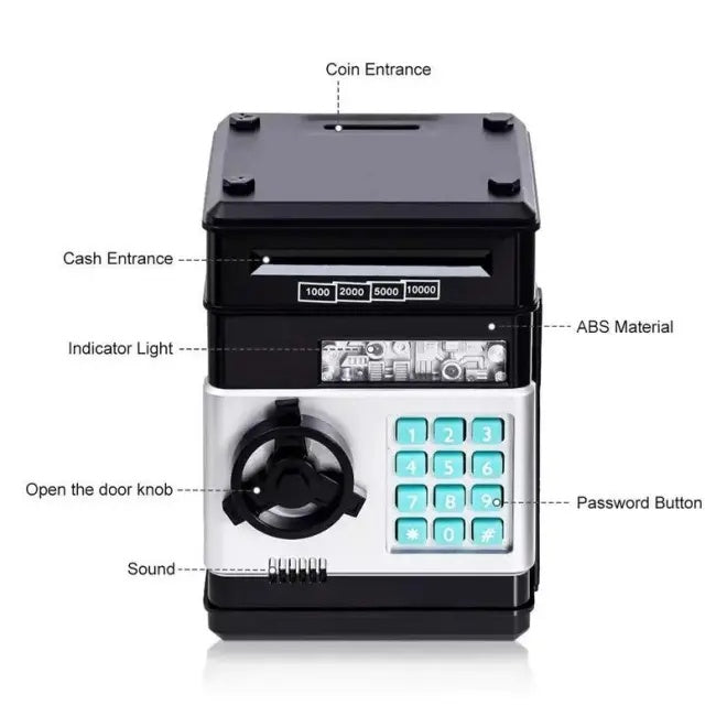 Saving Challenge Automatic Coin Storage Box – Modern Battery-Powered Piggy Bank for Kids