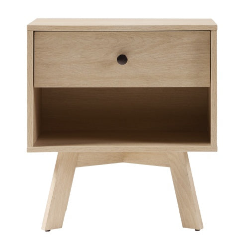 Viva Atelier Driftwood Mid-Century Modern 1-Drawer Nightstand
