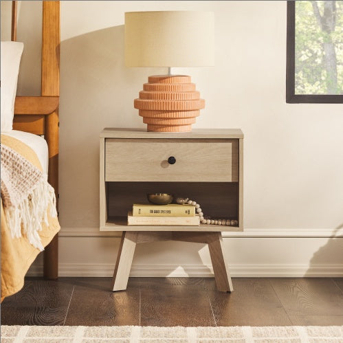 Viva Atelier Driftwood Mid-Century Modern 1-Drawer Nightstand
