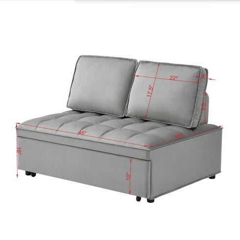 Viva Elite Solis Grey Velvet Convertible Sofa Bed - The Future of Luxurious Transformation