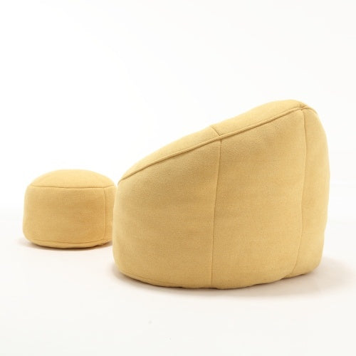 Viva Luxe Blanc High-Foam Bean Bag Sofa Chair & Ottoman