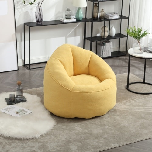 Viva Luxe Blanc High-Foam Bean Bag Sofa Chair & Ottoman