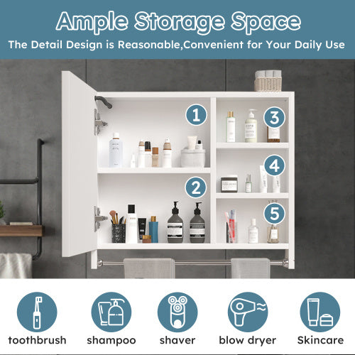 Modern 32"x28" Bathroom Cabinet with Mirror & LED Lights – Stylish Storage & Illumination