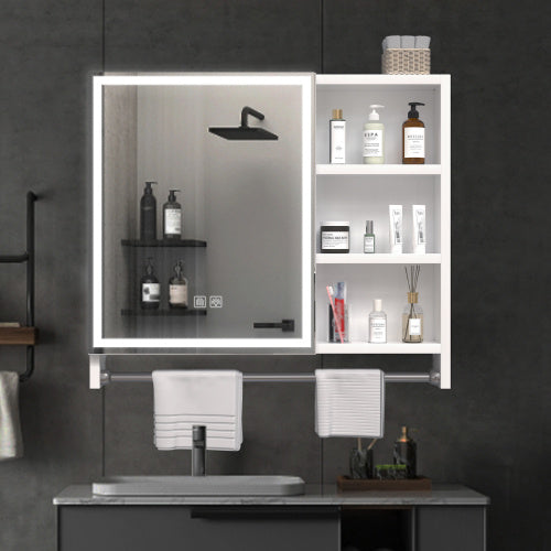 Modern 32"x28" Bathroom Cabinet with Mirror & LED Lights – Stylish Storage & Illumination