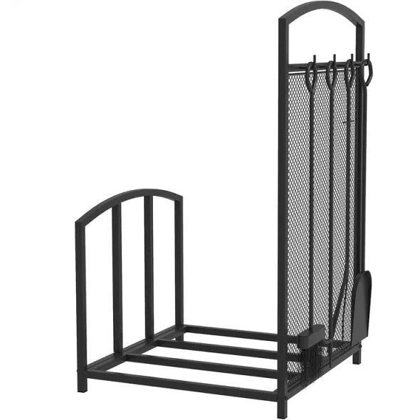 Viva Emberfire Firewood Rack with Fireplace Tools