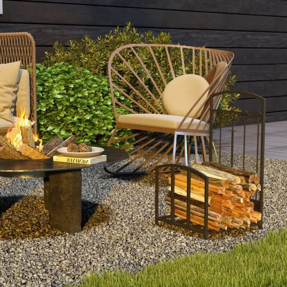 Viva Emberfire Firewood Rack with Fireplace Tools