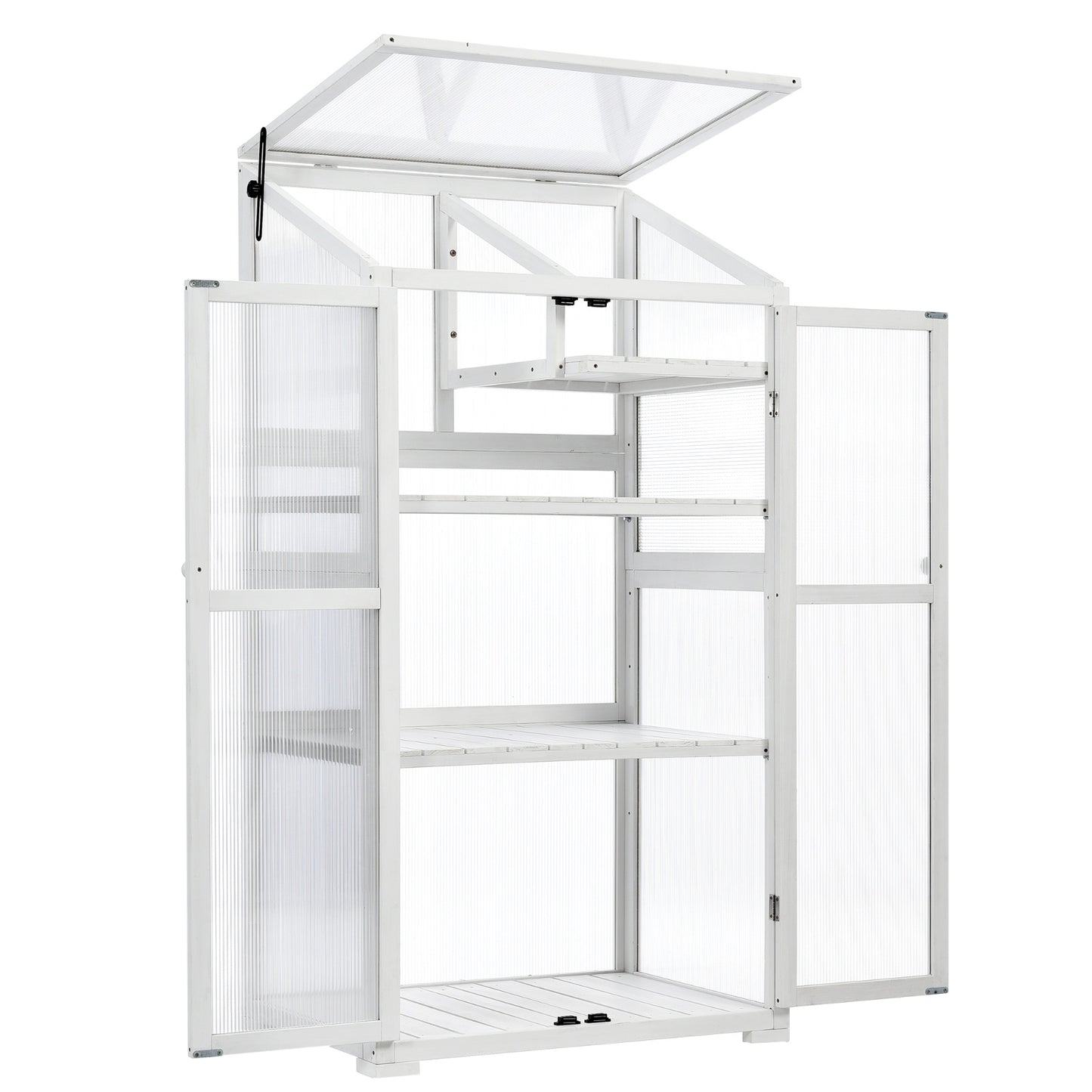 TOPMAX 62-inch Wooden Greenhouse with Wheels & Adjustable Shelf – Smart Gardening, Stylish Living