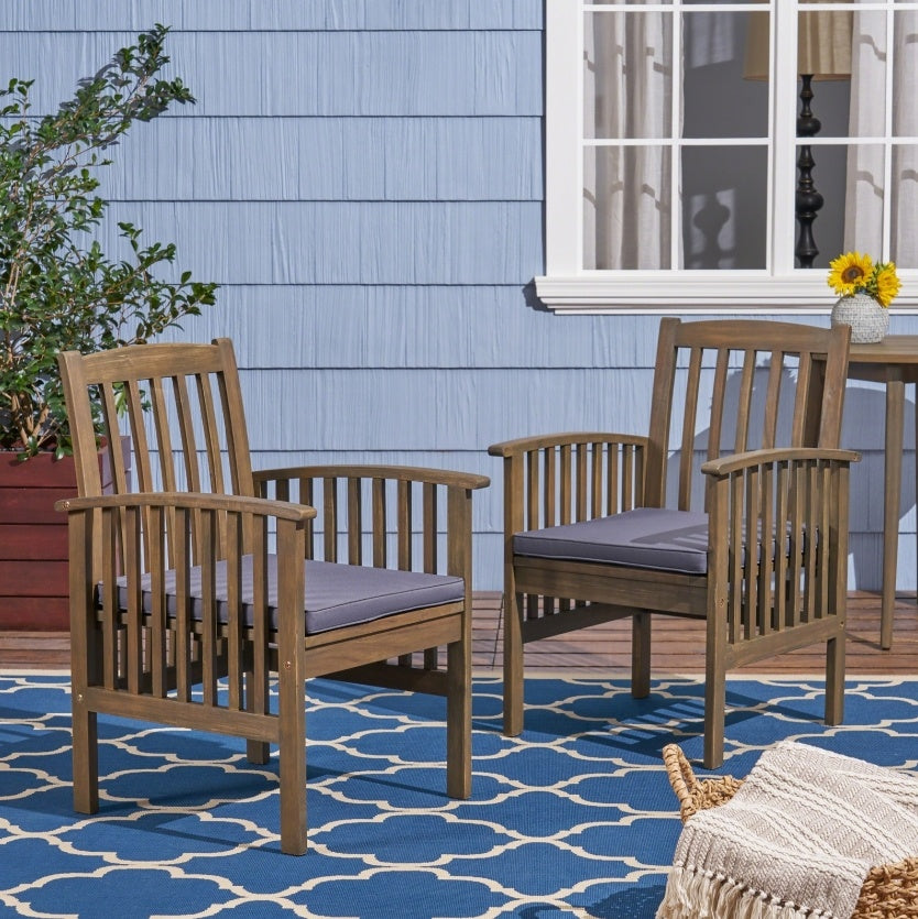 Viva Casa Acacia Dining Chairs (Set of 2)
