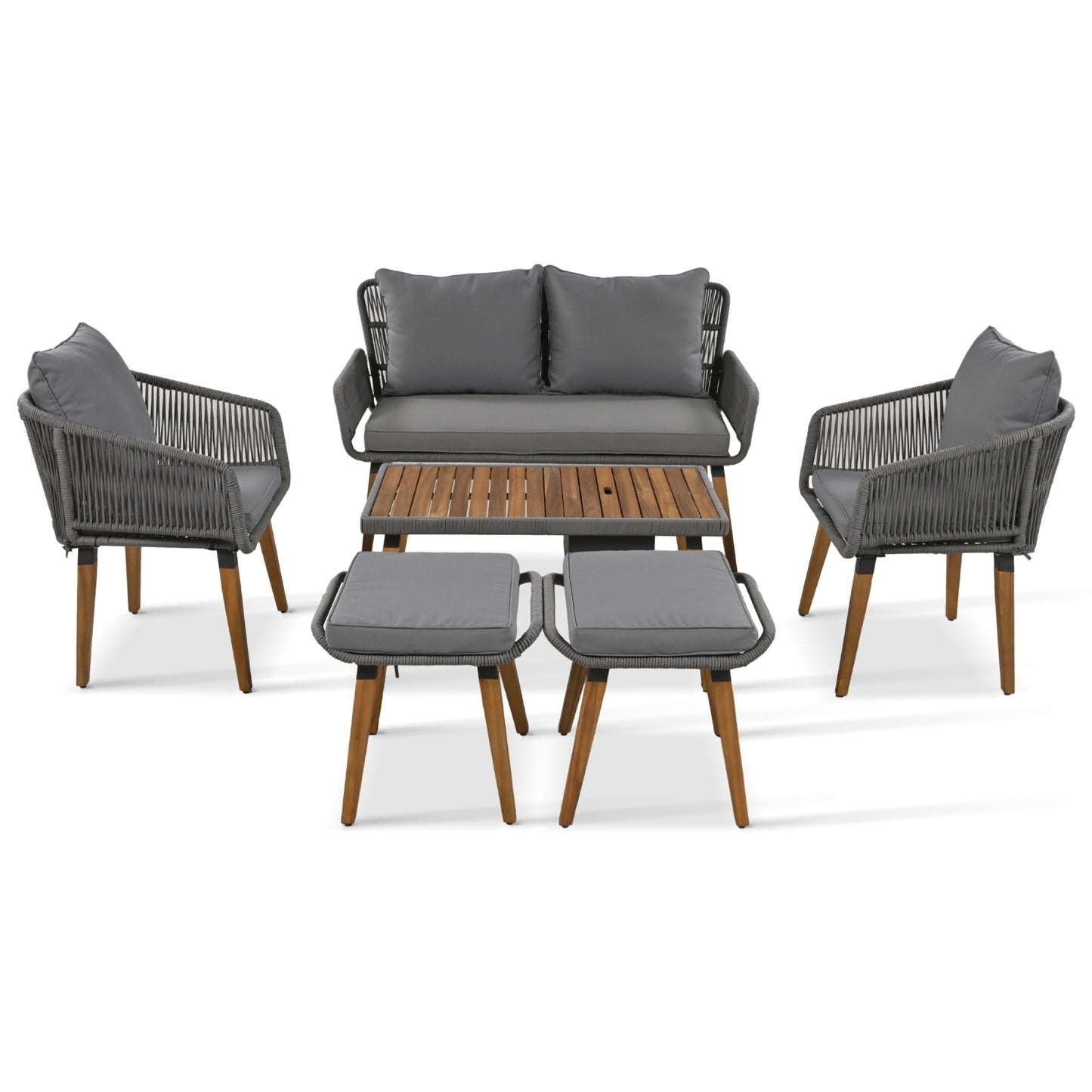 Viva Alfresco Living Collection: Capri Luxe 6-Piece Rope Patio Set