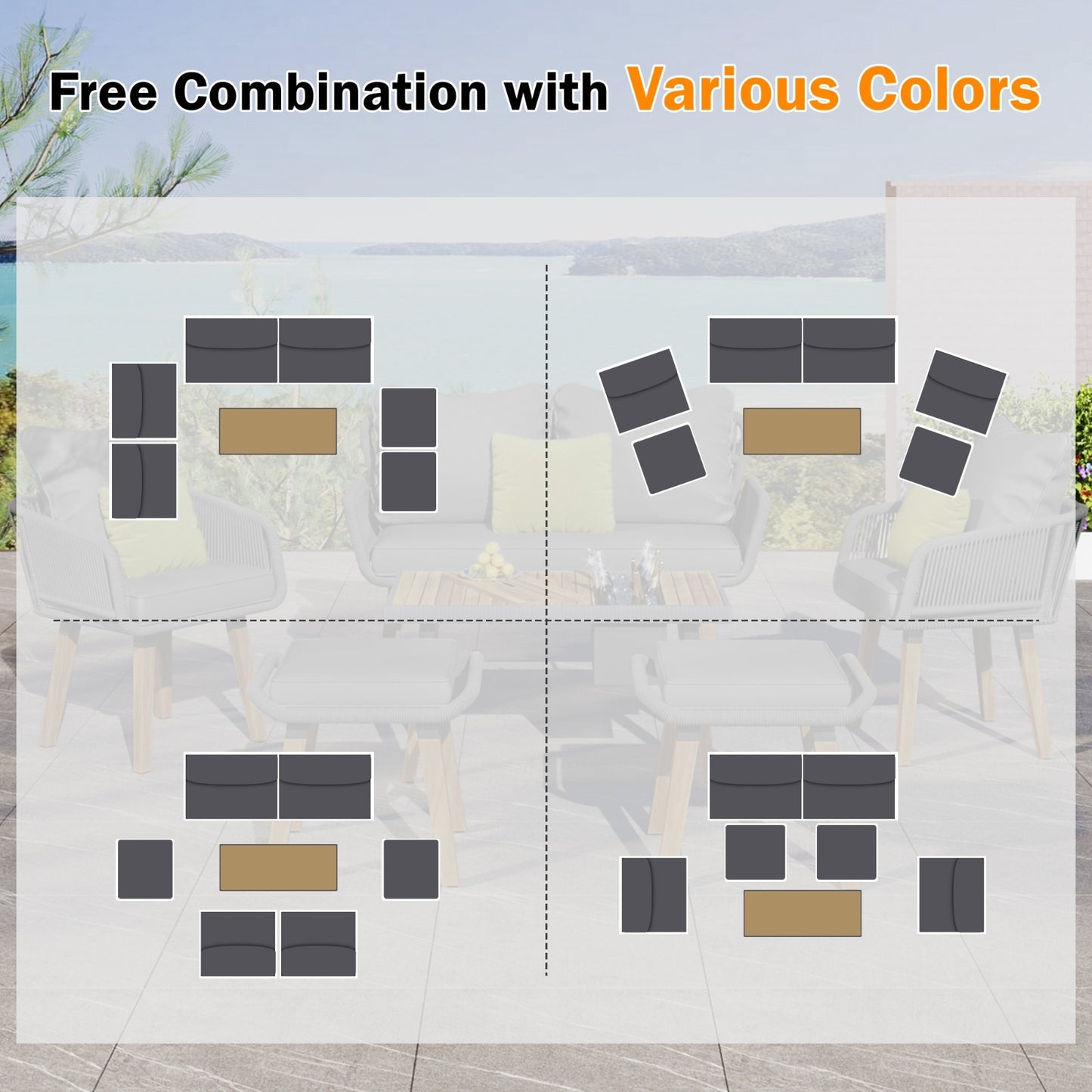 Viva Alfresco Living Collection: Capri Luxe 6-Piece Rope Patio Set