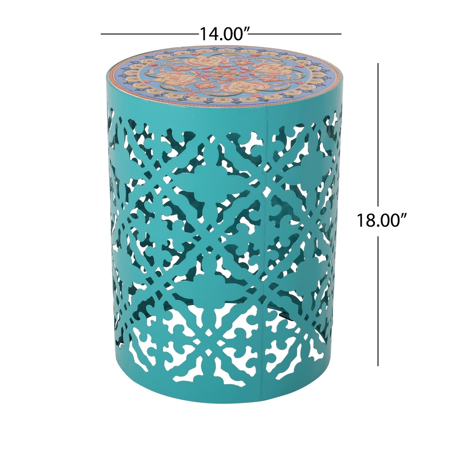Viva Castana Collection: Viva Castana Teal Mosaic Side Table