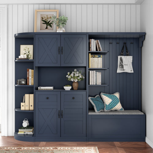 Viva Entry Essentials Collection: Modular 2-in-1 Hall Tree Cabinet
