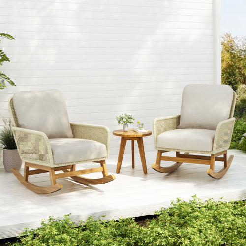 Viva Solace Ivory Wicker Rocking Chair