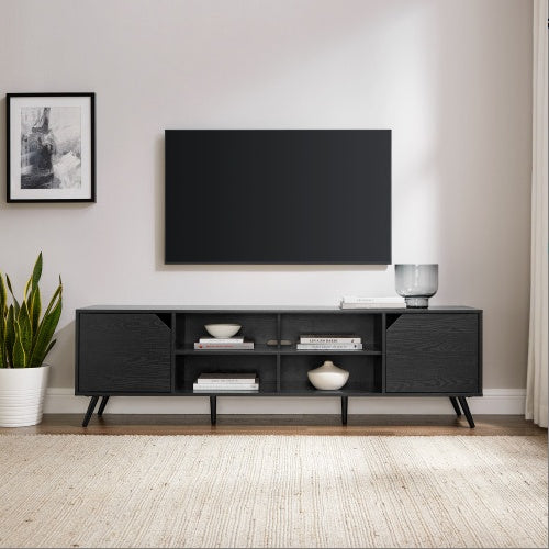 Viva Noir 2-Door Minimalist TV Stand