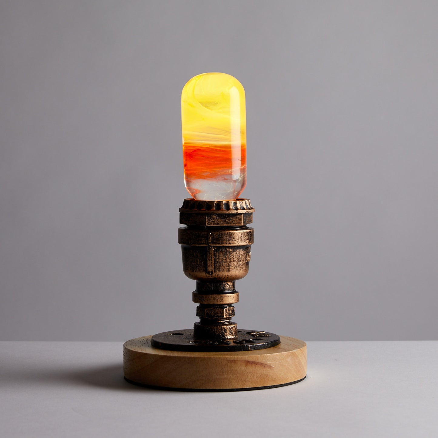 EP Light Flame LED Bulb Table Lamp – Vintage Wooden Table Lamp for a Cozy & Elegant Ambience