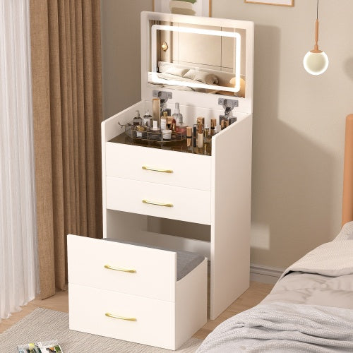 💄 3-in-1 Vanity Desk with Open-Top Mirror – Elegant & Space-Saving Makeup Vanity Set