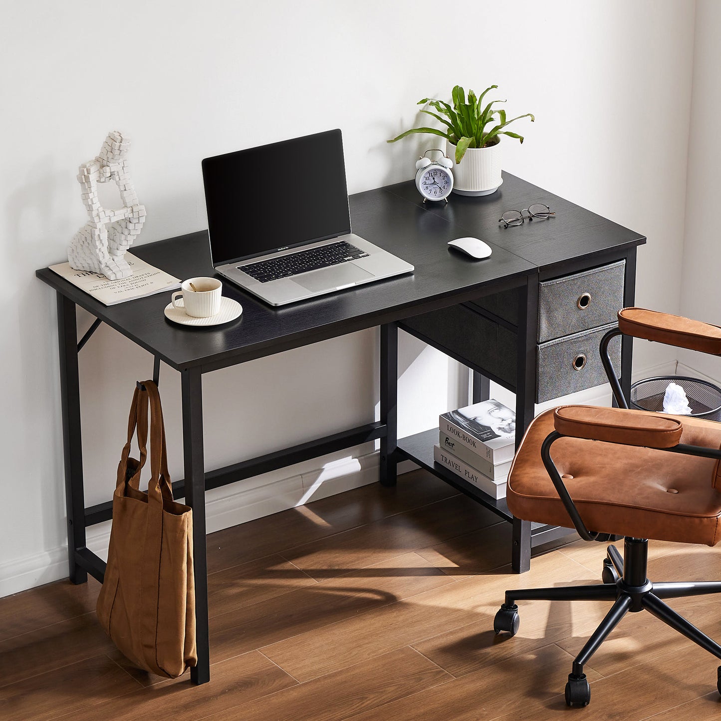 Viva Smart Living Collection: Walnut Computer Desk with Storage Drawer