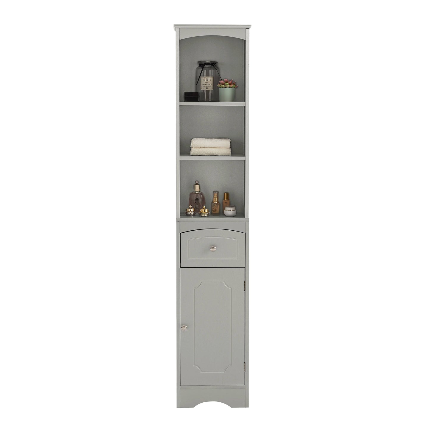 Tall Bathroom Storage Cabinet with Adjustable Shelves & Drawer – Maximize Your Space with Elegance