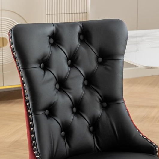 Viva Élise Tufted PU Velvet Dining Chair Set