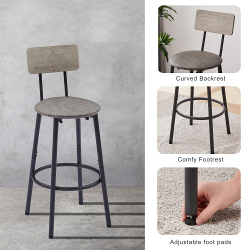 Viva Smart Living Collection: Bar Table Set with 2 PU Bar Stools