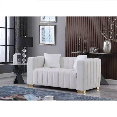 Viva Smart Living Collection: Channel-Back Velvet Loveseat