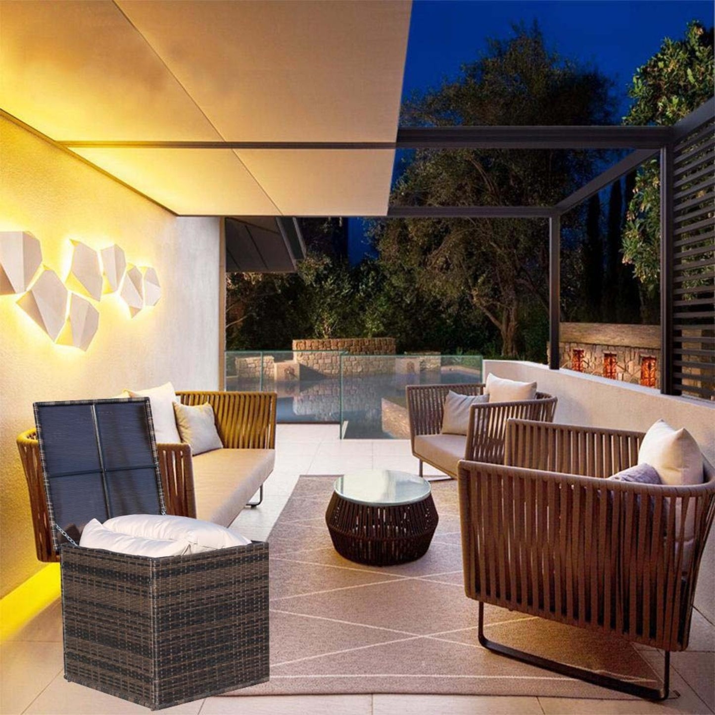 Viva Aria Wicker Patio Storage Box