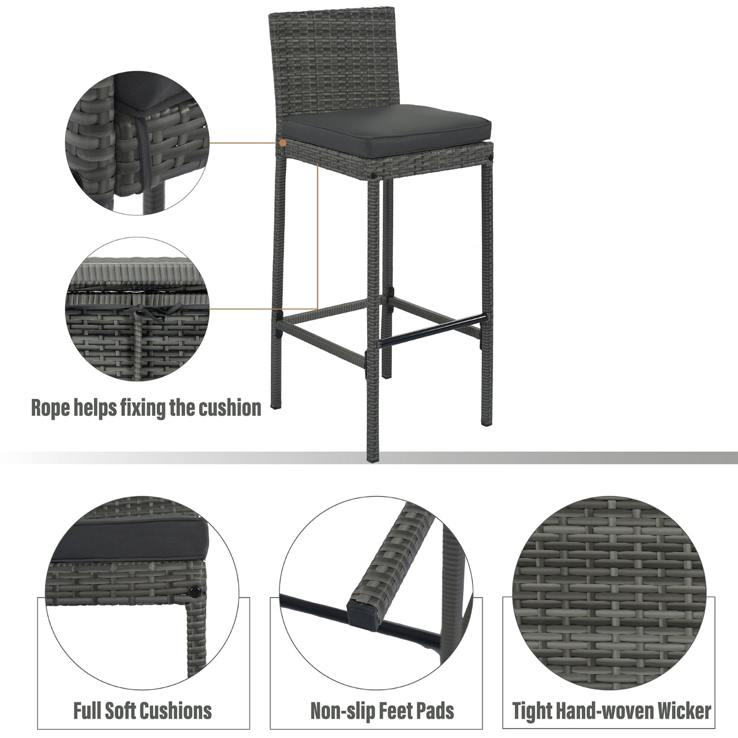 Viva Outdoor Collection: 5-Piece Wicker Patio Bar Set