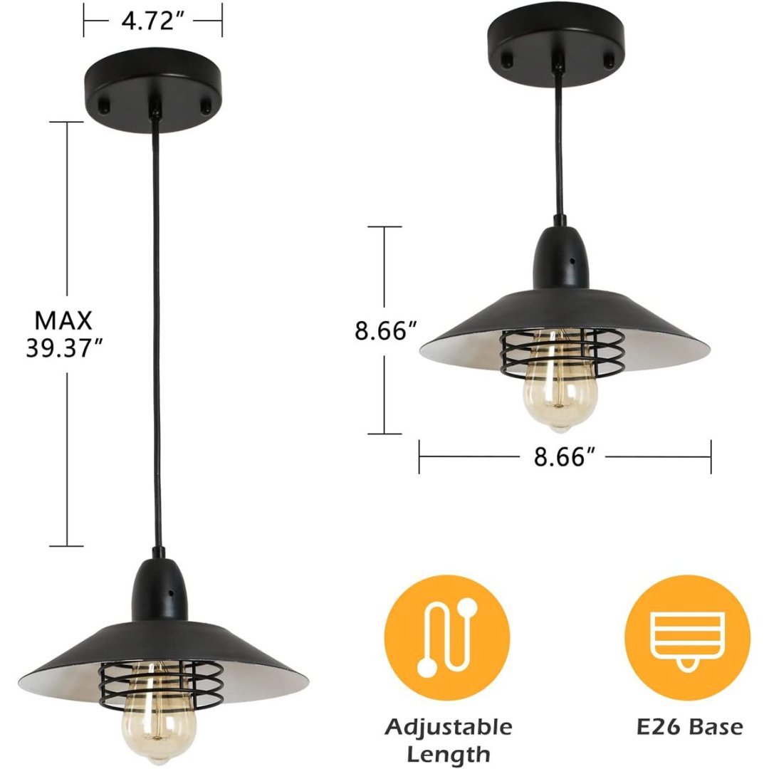 Viva Barnwood Collection: The Arden Black Farmhouse Pendant Light